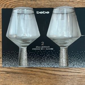 Bebe bling wine glass set